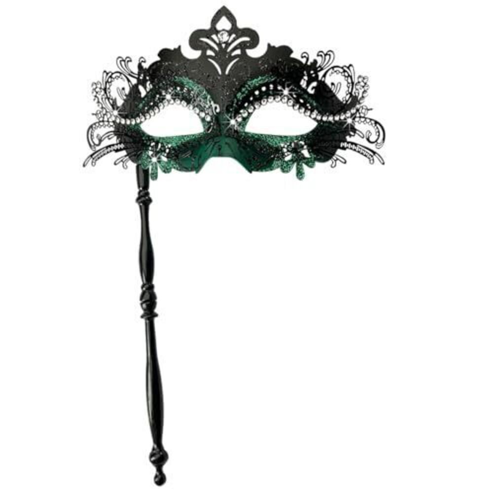 1052 Masquerade Mask with Stick, Handheld Mardi Gras Mask,Venetian Party